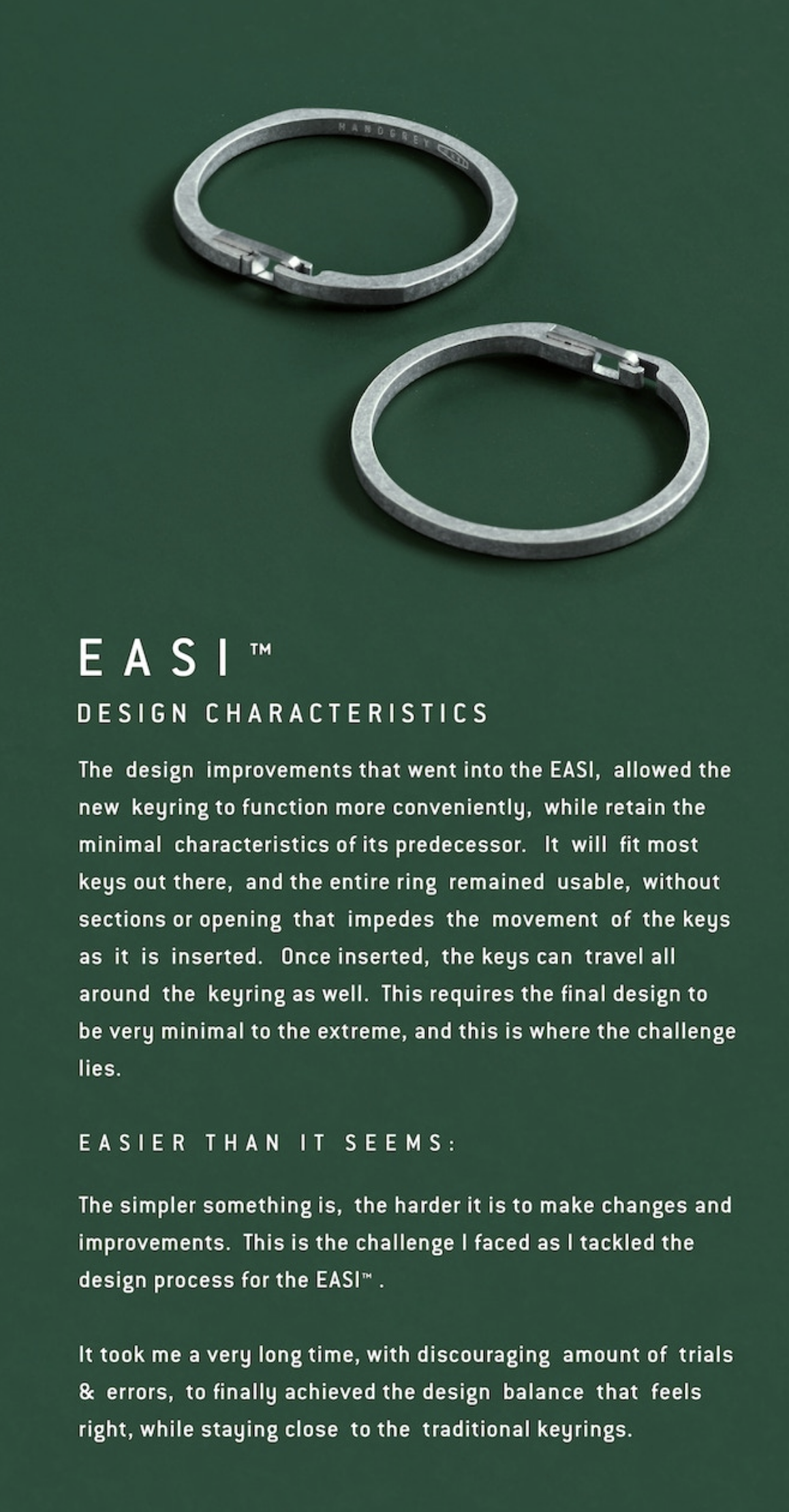 HANDGREY EASI TITANIUM Keyring - OMEGA & ROUND & ARMS (28mm and 25mm)