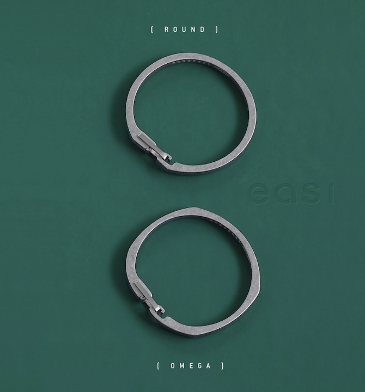 HANDGREY EASI TITANIUM Keyring - OMEGA & ROUND & ARMS (28mm and 25mm)
