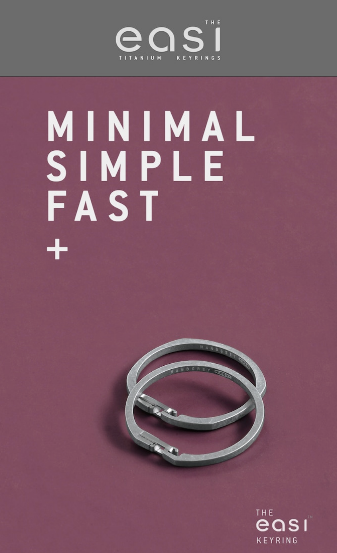 HANDGREY EASI TITANIUM Keyring - OMEGA & ROUND & ARMS (28mm and 25mm)