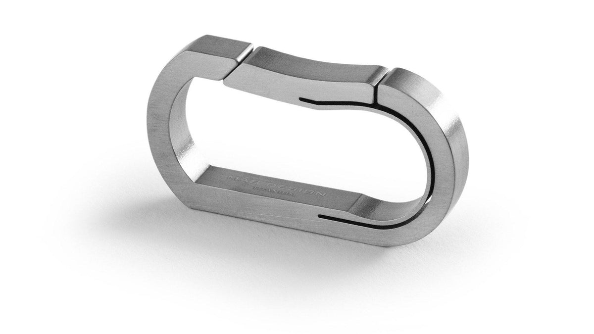 Mas Design Bauhaus C10 Titanium Unibody Key Carabiner (Stone Tumble & Hand Brushed) - CaseMotions
