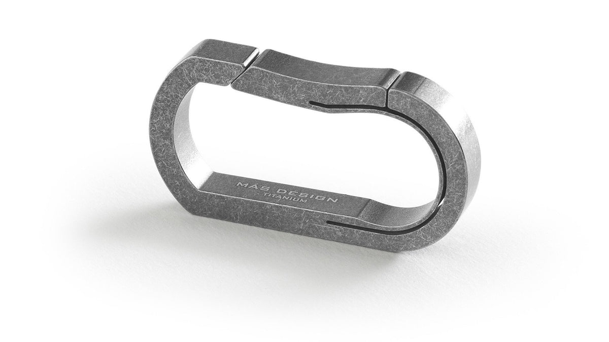 Mas Design Bauhaus C10 Titanium Unibody Key Carabiner (Stone Tumble & Hand Brushed) - CaseMotions
