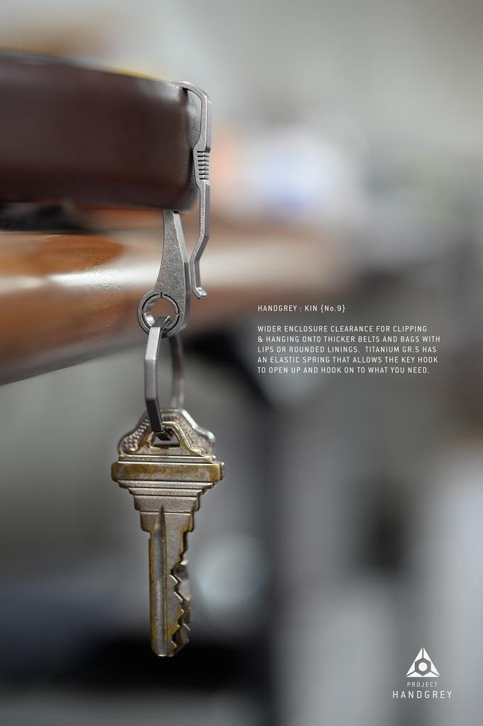 HANDGREY KIN / TITANIUM Key & Belt hook